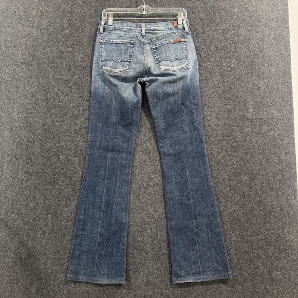 7 For All Mankind Jeans Womens 29 Blue Bootcut Stretch Denim Medium Made USA - Picture 7 of 11